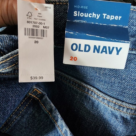 NWT OLD NAVY Mid Rise Slouchy Taper Size 20 NWT - Picture 7 of 8